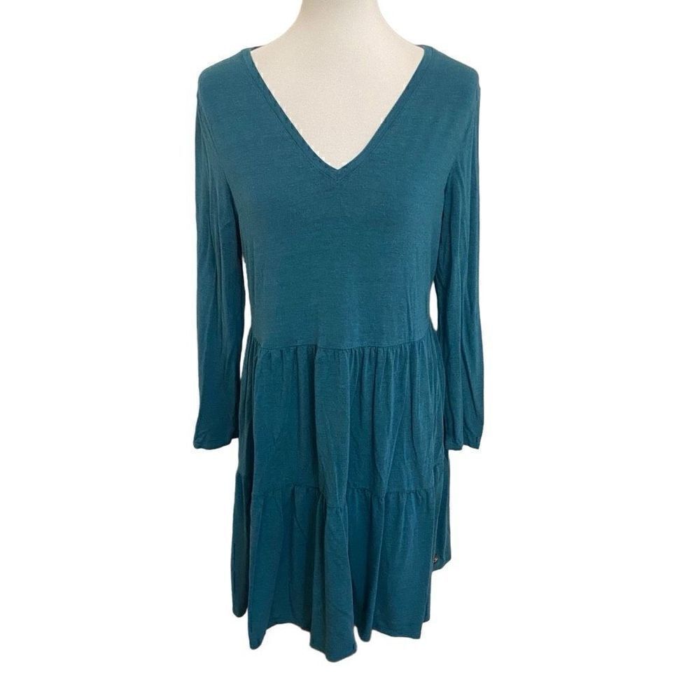 Matilda Jane Wonderment Best of the Best Dress Teal Long Sleeve Tiered Medium